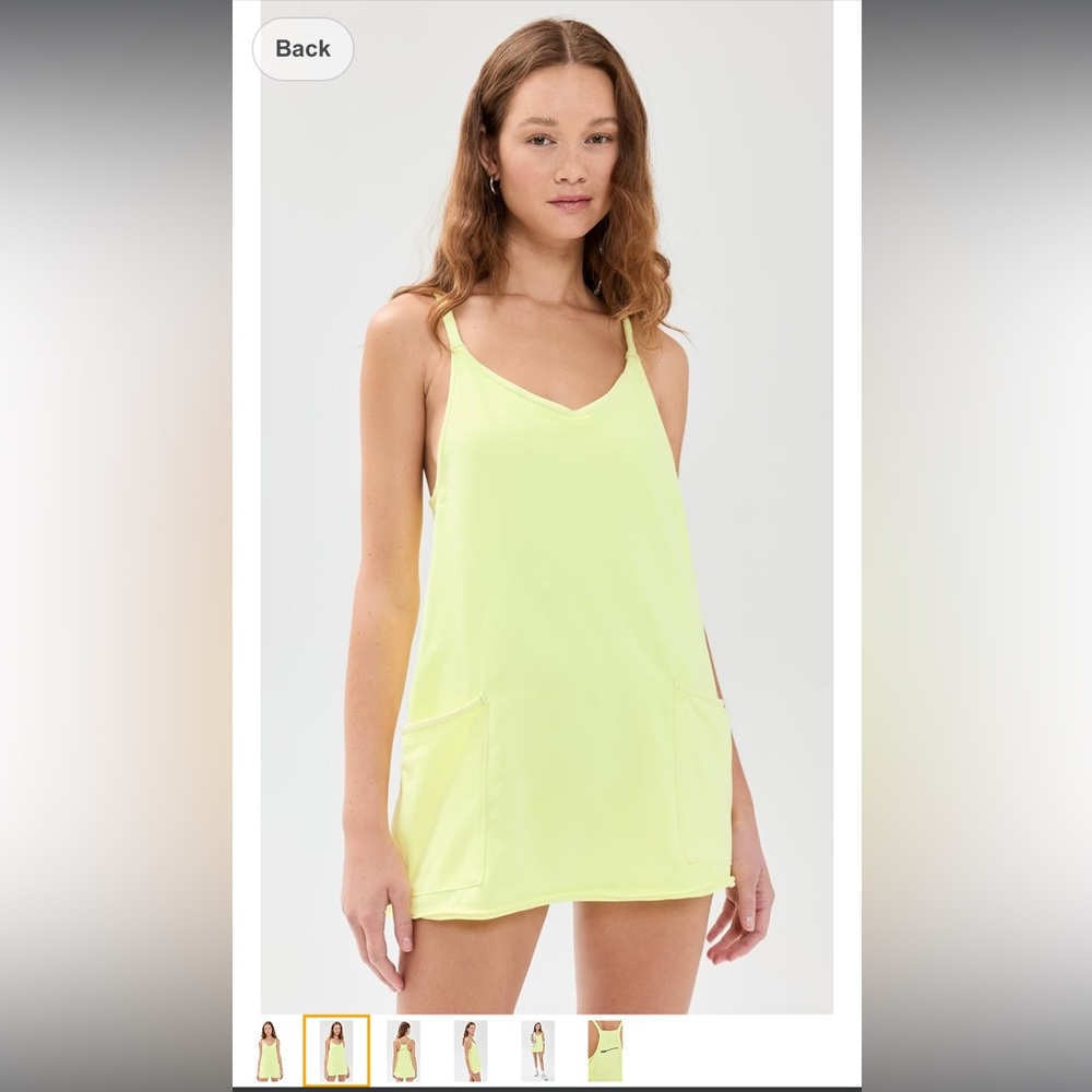 Free people movement Yellow active Dress ** see description, has some staining